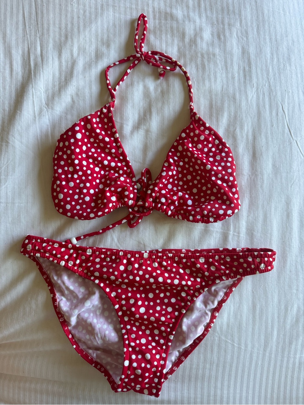 VENUS Red and White Polka Dot Bikini Bottoms size 10 - Picture 5 of 5